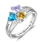 Personalized Silver Birthstone Ring