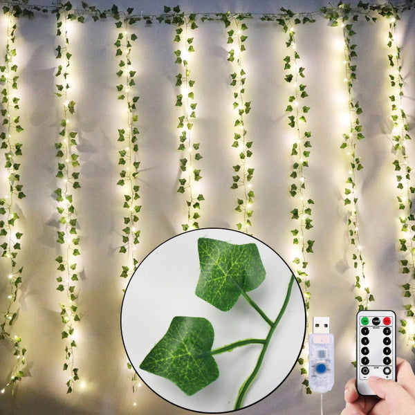 Artificial Silk Leaves LED Light Garland