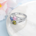 Personalized Silver Birthstone Ring