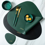 Modern Leather Tableware Set Mat and Coaster