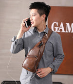 Fashionable Men's Leather Sling Crossbody Bag