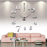 3D Acrylic Mirror Self Adhesive Wall Clock