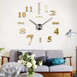 3D Acrylic Mirror Self Adhesive Wall Clock