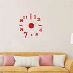 3D Acrylic Mirror Self Adhesive Wall Clock