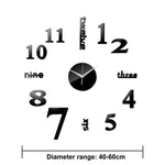 3D Acrylic Mirror Self Adhesive Wall Clock