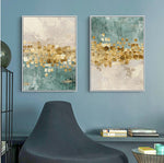 Abstract Golden Coins Wall Art Painting