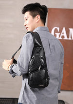 Fashionable Men's Leather Sling Crossbody Bag