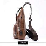 Fashionable Men's Leather Sling Crossbody Bag