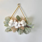 Artificial Cotton Wreaths Hanging Ornament