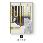 Modern Golden Geometric Wall Canvas