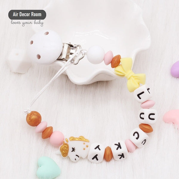 Personalized Silicone Beads Pacifier Clip