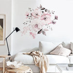 Watercolor Pink Flowers Wall Stickers