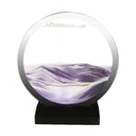 3D Flowing Sand Art Picture Round Glass