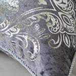 High-End Velvet Silver Cushion Cover