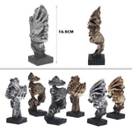 Modern Face Resin Sculpture