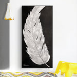 Creative Silver Feather Canvas Painting
