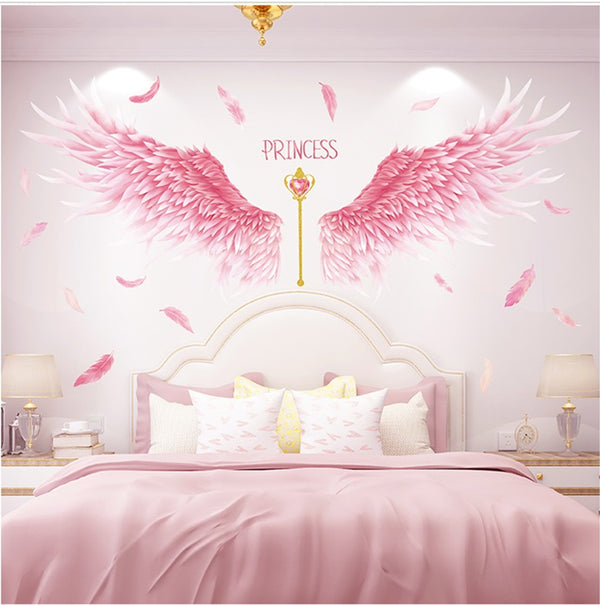 Girl with Pink Wings Wall Decals