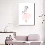 Pink Ballet Girl Wall Art Canvas
