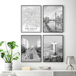 Black and White Brazil Wall Art Canvas