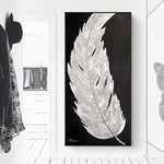 Creative Silver Feather Canvas Painting