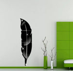 Feather Plume 3D Mirror Wall Sticker