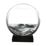 3D Flowing Sand Art Picture Round Glass