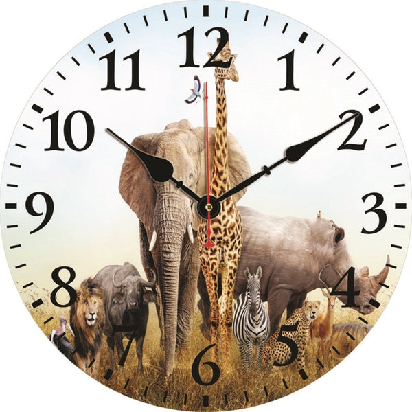 Safari African Style Wooden Wall Clock