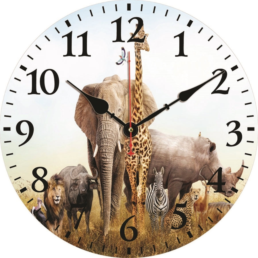 Safari African Style Wooden Wall Clock