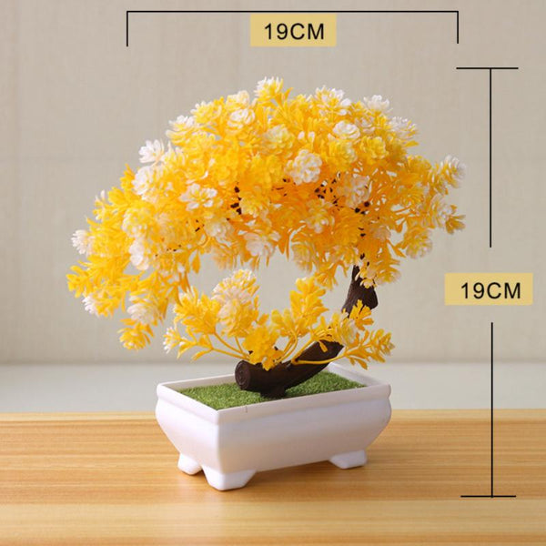 Artificial Yellow Bonsai Small Tree Ornament