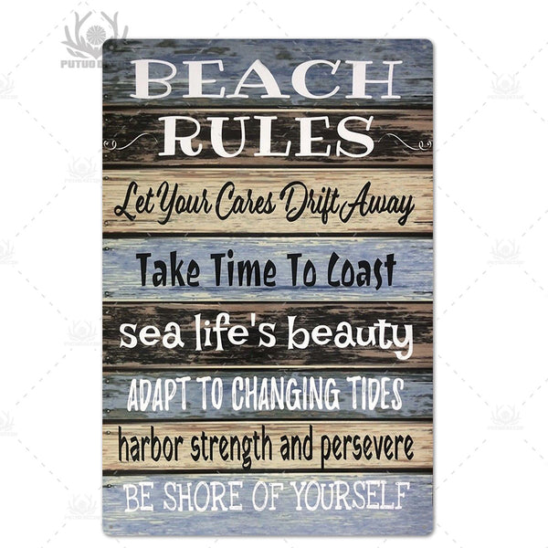 Vintage Metal Beach Summer Signage