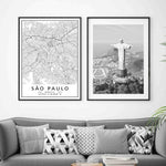 Black and White Brazil Wall Art Canvas