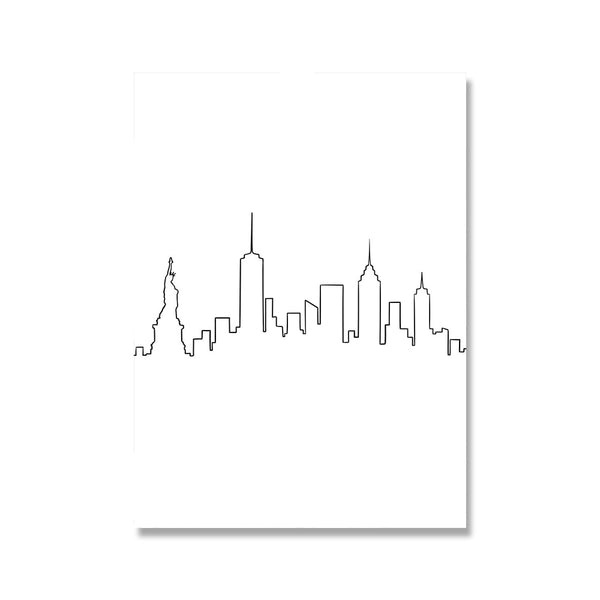 NYC Skyline Minimalist Canvas Painting
