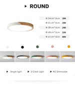 Wooden Remote Control Ceiling Light