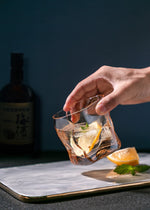 Origami Shape Glass Transparent Whiskey Glass