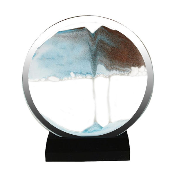 3D Flowing Sand Art Picture Round Glass
