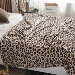 Leopard Printed Fluffy Flannel Blankets
