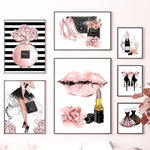 Black and Pink Fashionista Wall Art Canvas