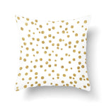 Gold Dotted Plush Cushion Cover