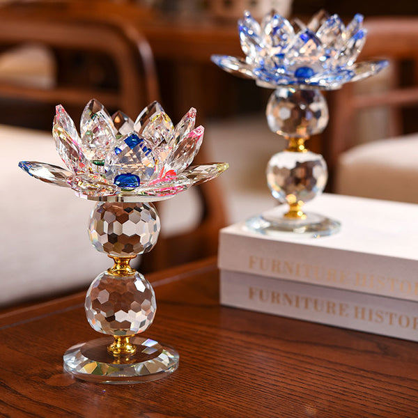 Lotus Crystal Candle Holder
