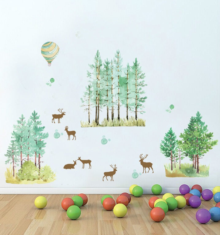 Green Forest Elk Wall Decal