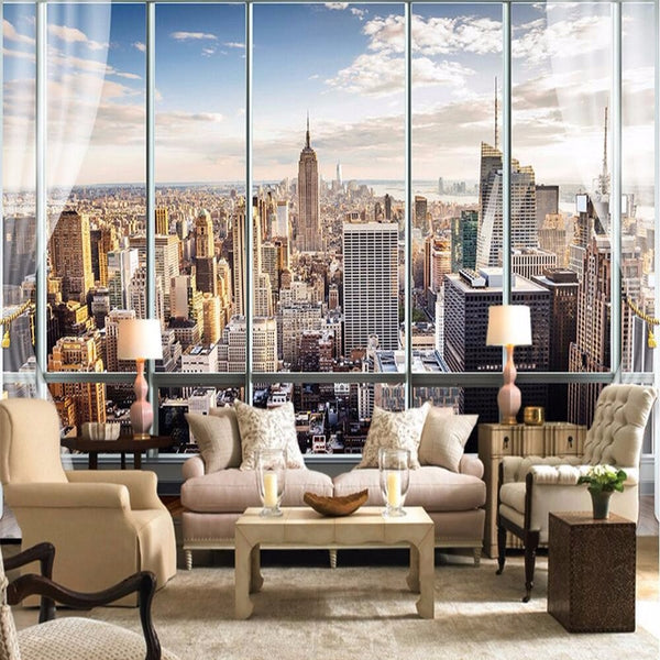 New York City Landscape Window Wallpaper