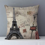 Retro Paris Style Cushion Cover