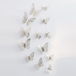 3D Silver Butterfly Wall Decals