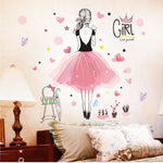 Girl with Pink Wings Wall Decals