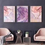 Marble Pink and Purple Abstract Wall Canvas