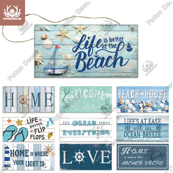 Wooden Beach Signage