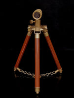 Brass Antique Monocular Telescope With Wooden Tripod