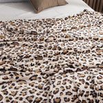 Leopard Printed Fluffy Flannel Blankets