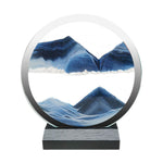 3D Flowing Sand Art Picture Round Glass