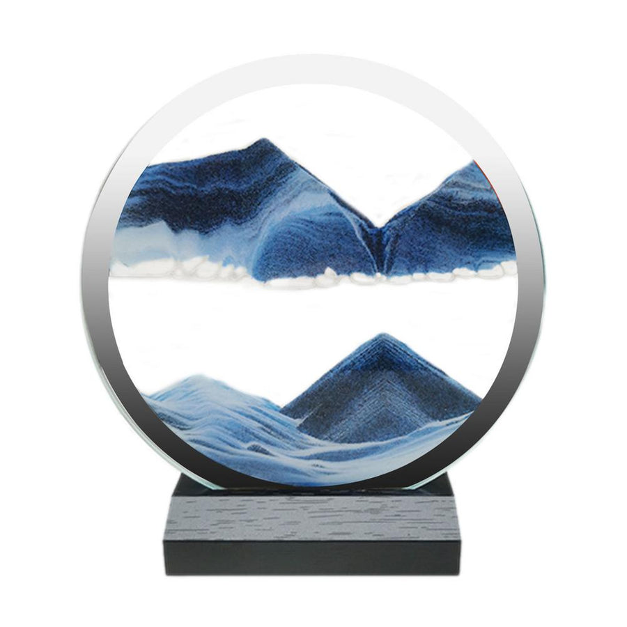 3D Flowing Sand Art Picture Round Glass